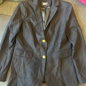 Lands' End Women's navy blue uniform Blazer with Gold Buttons
